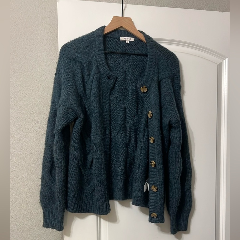 Cozy Blue Button-Up Sweater